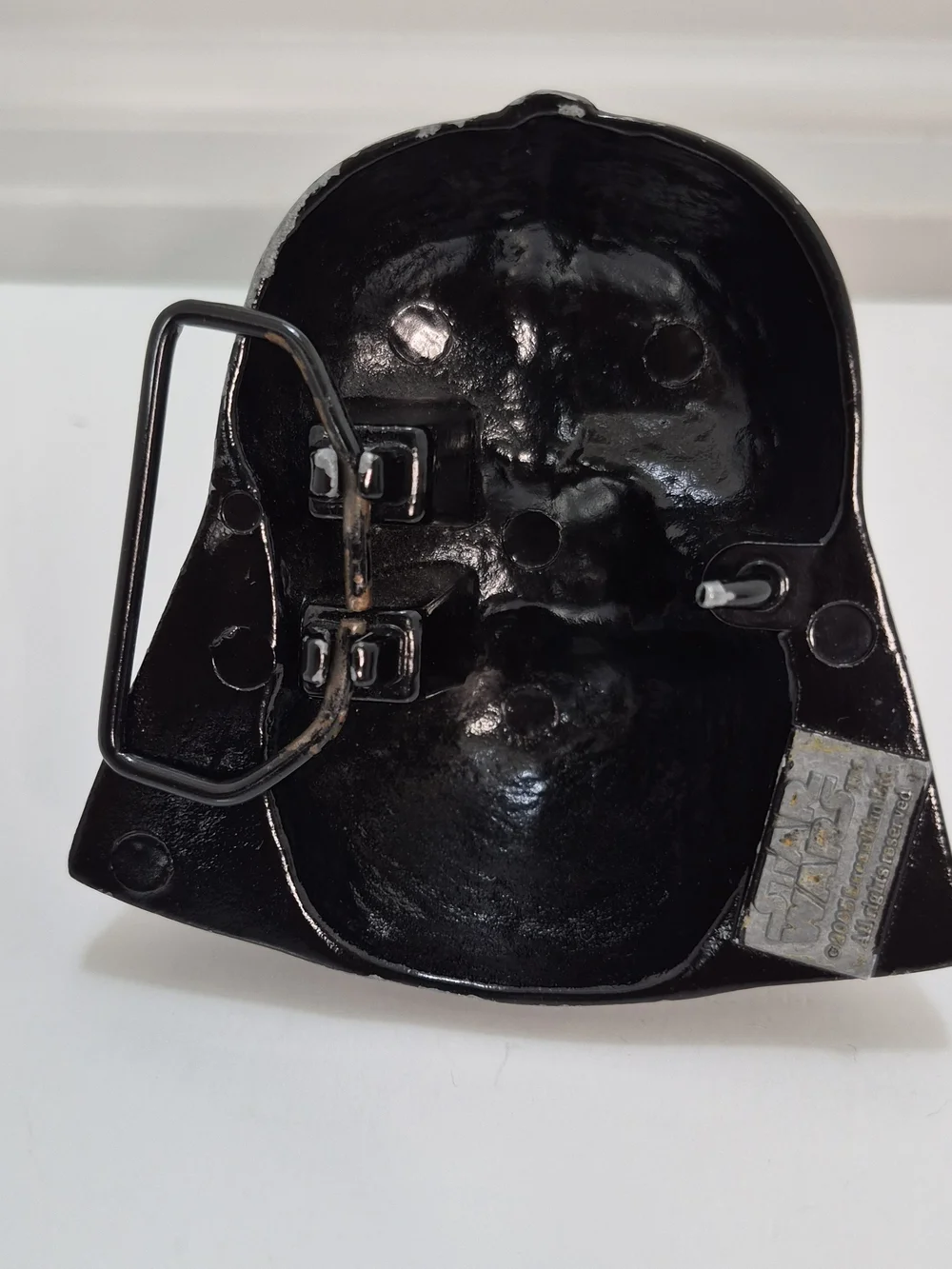 Glossy Black Helmet Belt Buckle